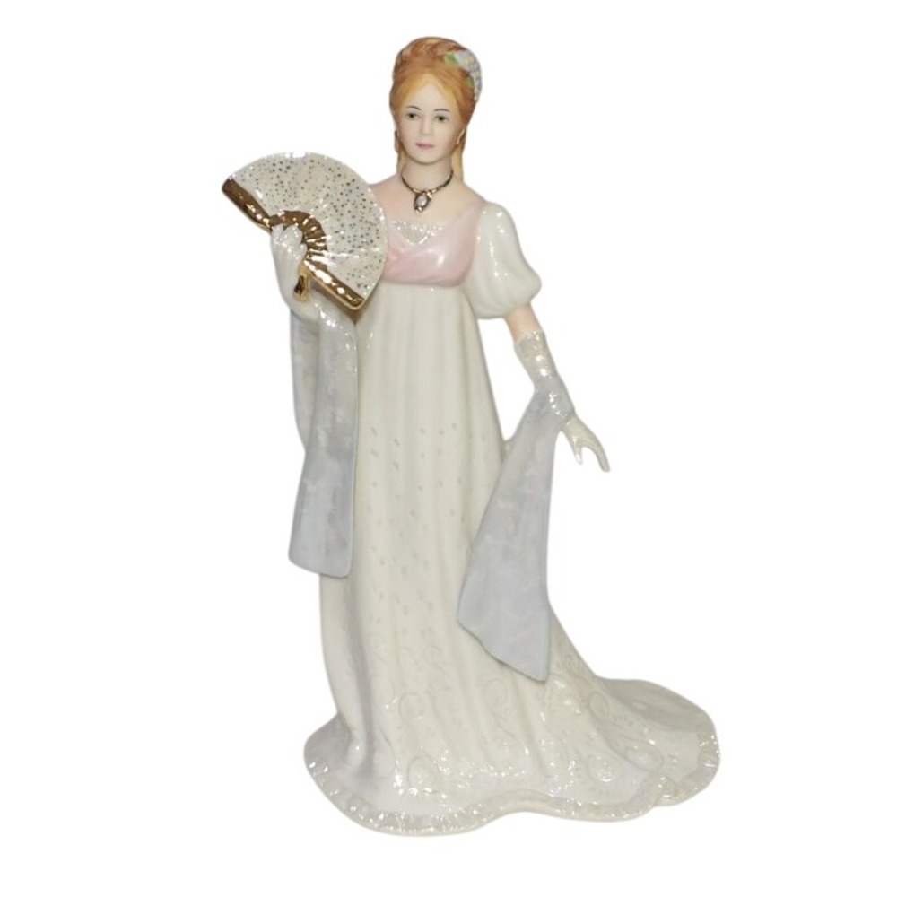 Lenox Ivory Gala at the White House Porcelain Figurine Lady with Fan Gold Trim